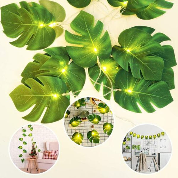 Justdolife LED-keijukaisvalot Monstera-keijukaisvalot 6,56 jalkaa Lehdet Valo