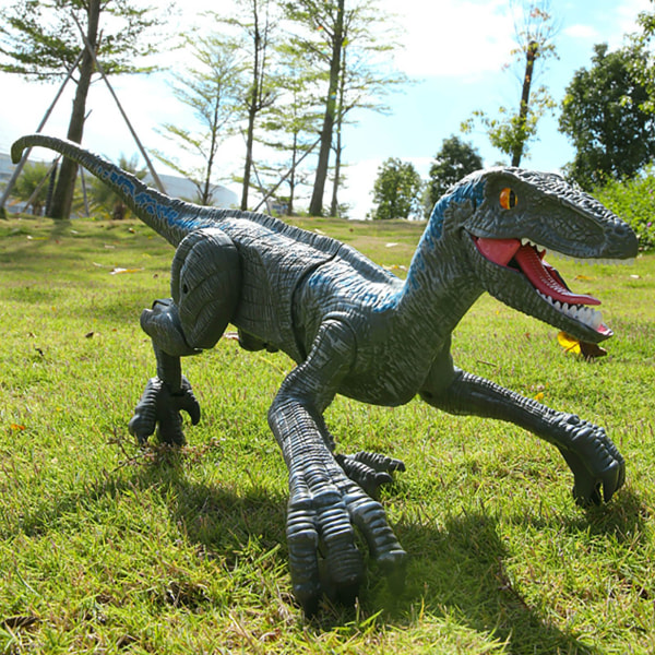 Fjärrkontroll dinosaurie leksak stor dinosaurie gående robot LED-ljussimuleringsgrip