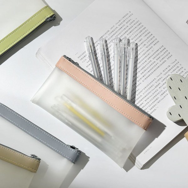 Penalhus 4-pak lynlås blyantpose, multifunktionel klar pennetaske