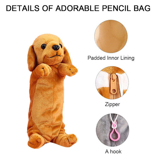 Pencil Case Plys Hund Pencil Taske Blød Dyr Stationery Form1