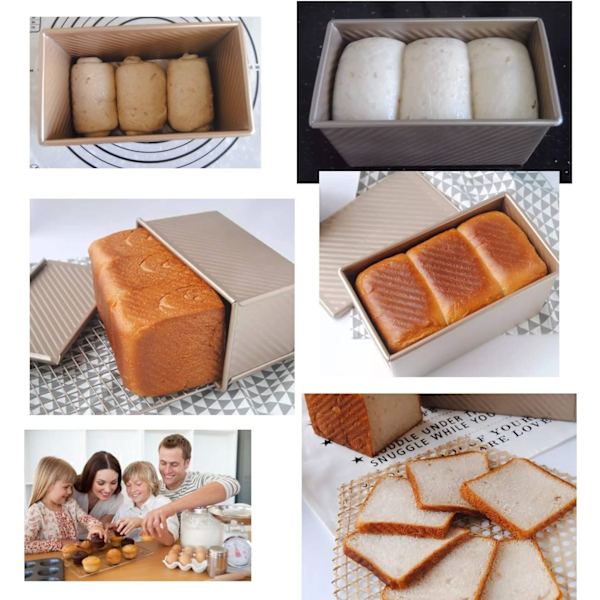 Pullman brødform med låg til bølget brød med låg (21,5 x 12 x 11 cm)-