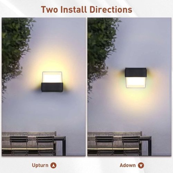 5W LED-ulkoseinävalaisimet, vedenpitävä seinävalaisin, lämmin valkoinen