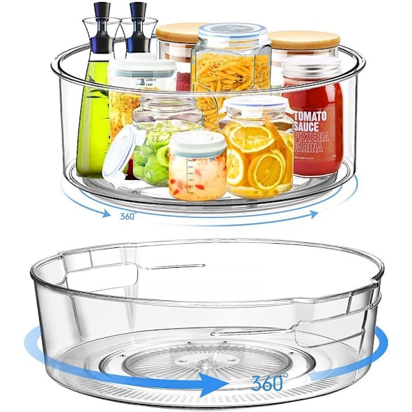 Set med 2 Lazy Susan skivspelare organiser 24 cm och 28 cm