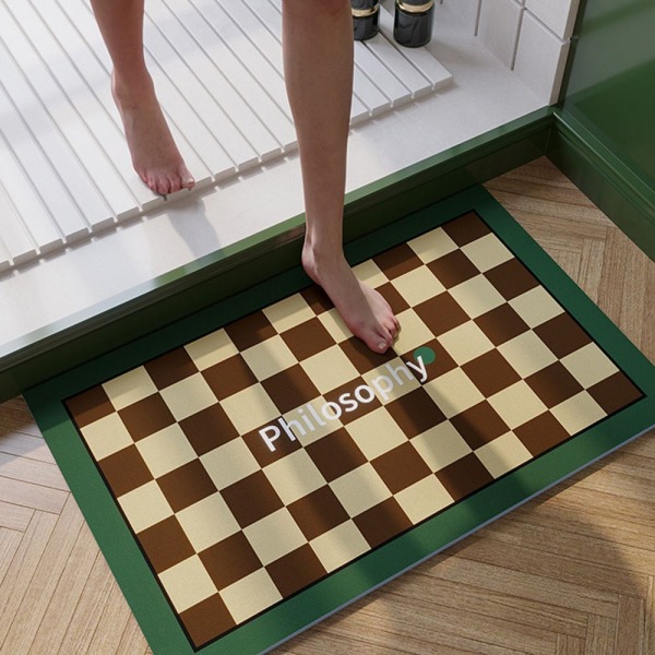 Teknik tygabsorberande golvmatta badrumsdörr halkfri matta hushållstoalett eas