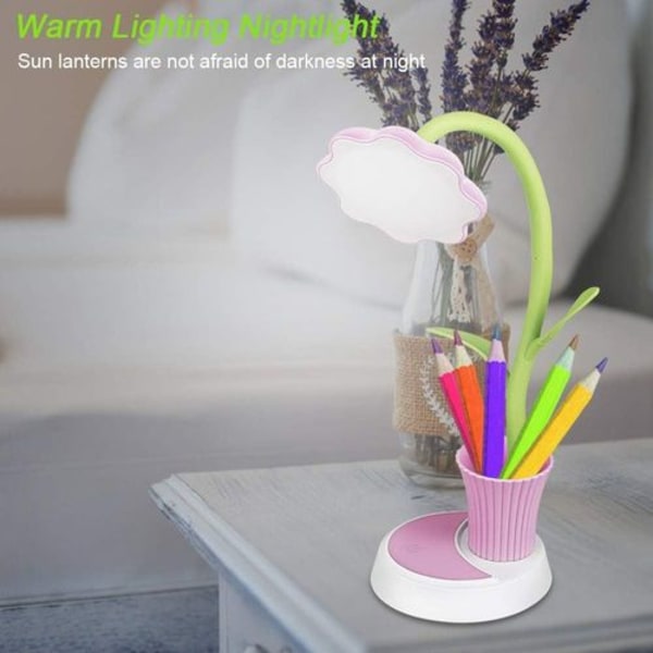 Barnebordlampe, USB-oppladbar bordlampe, nattbordslampe for