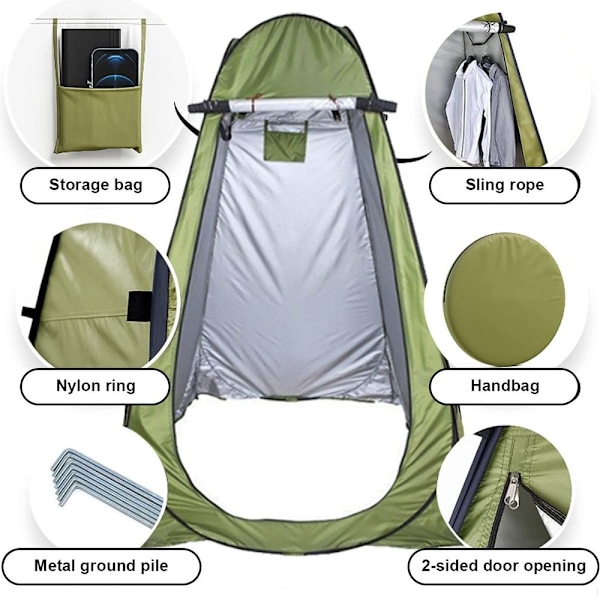 Pop Up-sekretess Tält, Omklädningstält, Bärbar Regnkåpa med Fönster, Camping & Strand