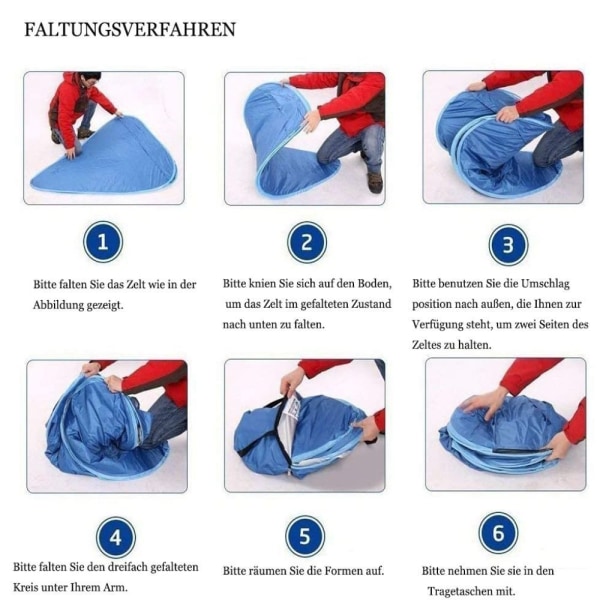 Pop-up strandtält för 1-3 personer, bärbart lektält med UV-skydd