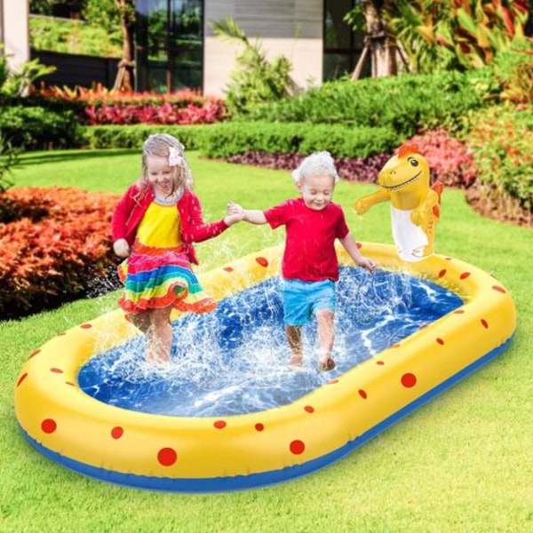 Paddling Pool för Barn Baby Hundar Uppblåsbar Pool Sprinkler Splash