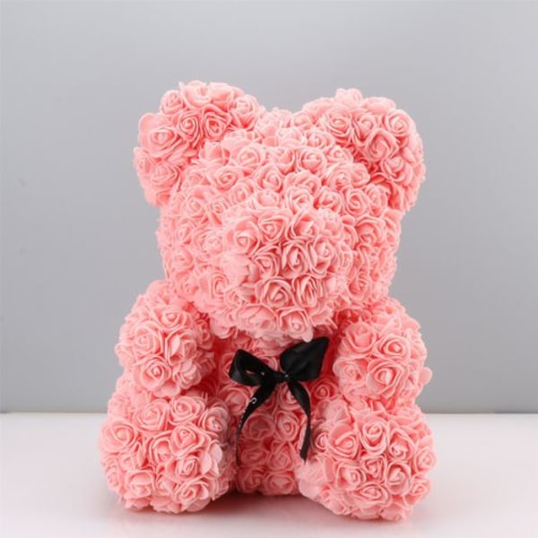 HelaCueil Rose Bear i en genomskinlig presentförpackning - Alla hjärtans dag-Mors dag (Rosa, 25C