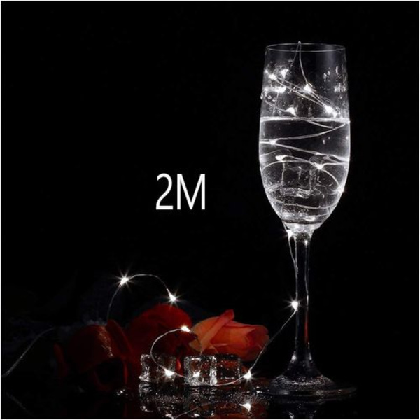 LED-slingljus batteri koppartråd slingljus 1,2M 24LED slingljus