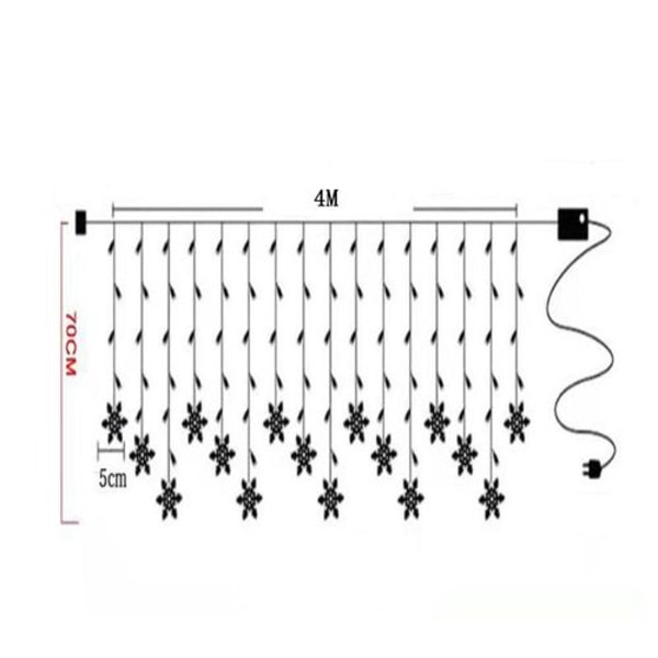 Snowflake window, 4m 96 LED light curtain lights Christmas lights with