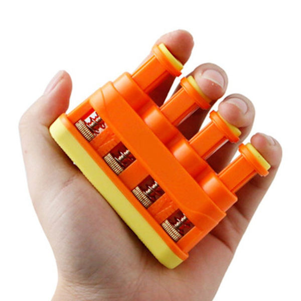Finger trener ï¼?4 justerbare knapper ï¼? Fér gitarspiller, musiker, oransje