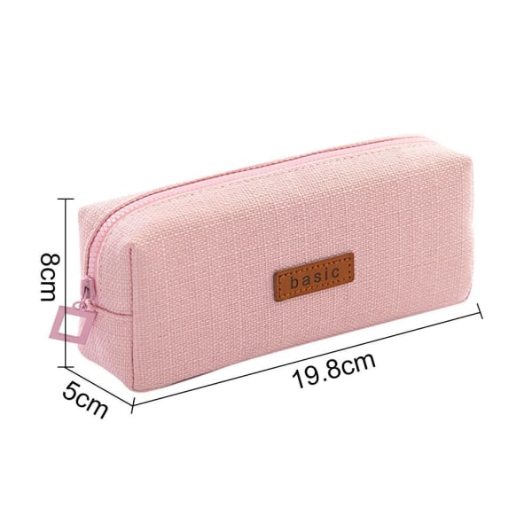 Stationery creative simple square pencil case pink