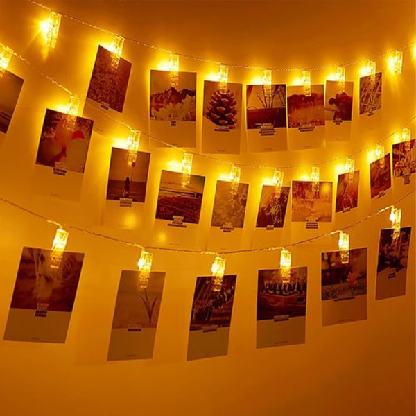 Mitringsfe lys med klips for bilder, 8 moduser fotoklips fe lys