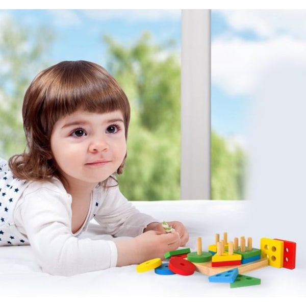 Montessorileksaker Pedagogiska träleksaker för barn som lär sig tidigt