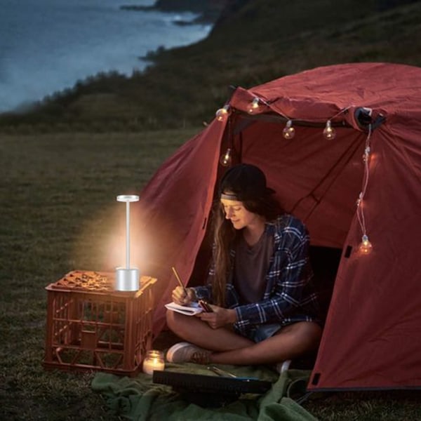 Trådløs bordlampe, oppladbar LED øyebeskyttende bordlampe, nattbordslampe