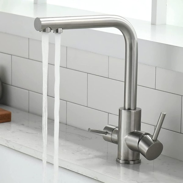 3-vejs køkkenhane - 360 roterbar - 3-i-1 vandfilter mixer tap - drikkevand H