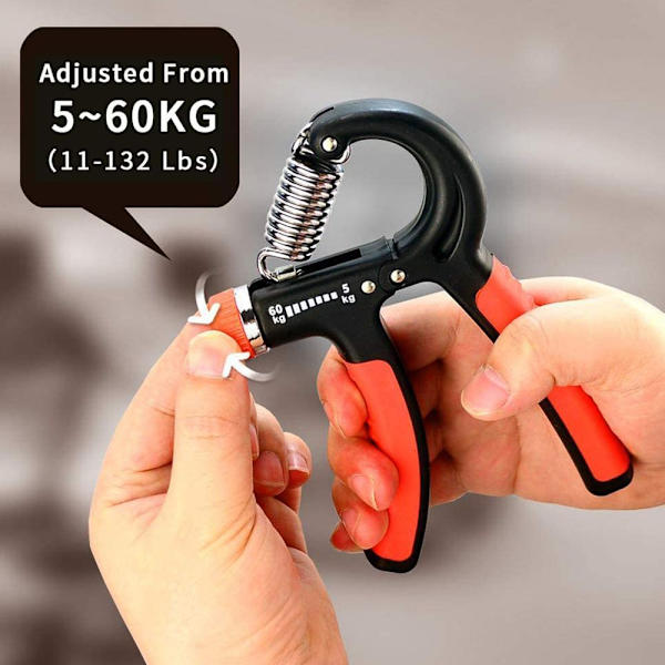 Set med 2 handträningsenheter, handtränare finger hantel handgreppstränare svart röd