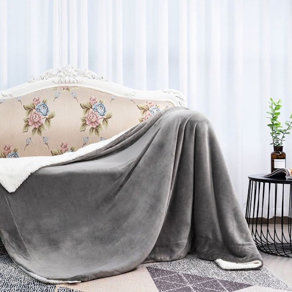 Sofa teppe, koselig teppe, ekstra varmt, tykt Sherpa teppe, lite, mykt og fluffy