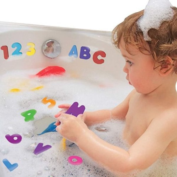 Badkar klistermärken Flytande bokstäver Barn badleksak Baby Pedagogiskt badrum alfabet