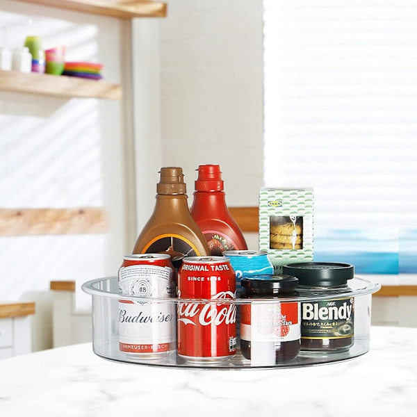 Set med 2 Lazy Susan skivspelare organiser 24 cm och 28 cm