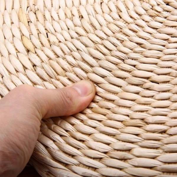 UxradG tuolin istuinmatto, ruoho tyyny, tyyny, beige, käsintehty, pyöreä,