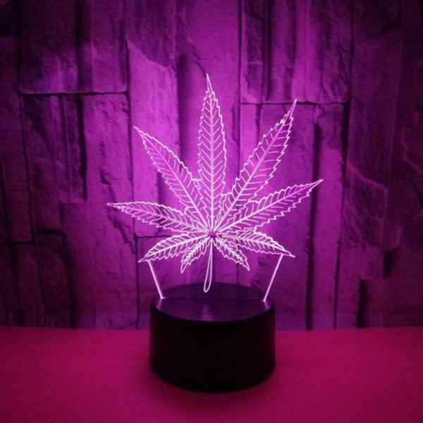 3D blad design LED nattlys berøringssensor USB-port 7