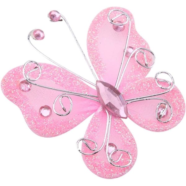 20 stk 5,5 * 5,8 cm simulert sommerfuglsilkenett, gull