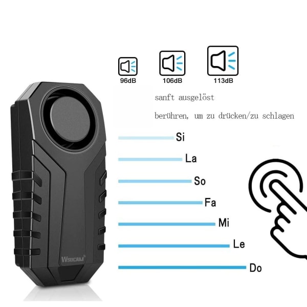 Cykelalarmsystem 113dB tyverisikringsenhed med fjernbetjening