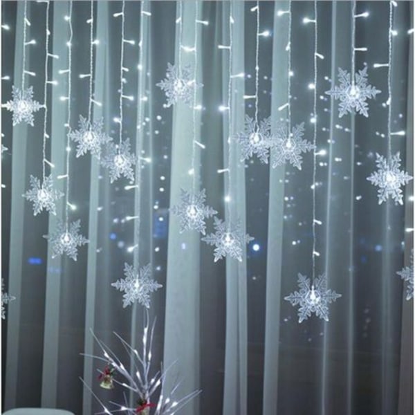 LED snøfnugg julelys, gardinlys julelys