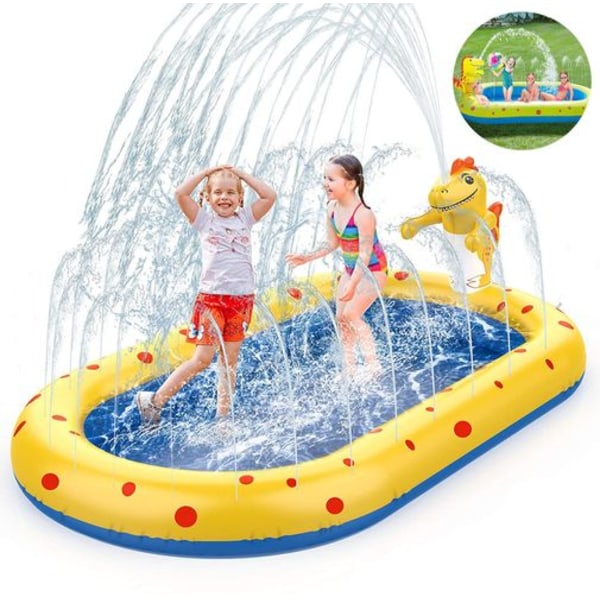 Paddling Pool för Barn Baby Hundar Uppblåsbar Pool Sprinkler Splash