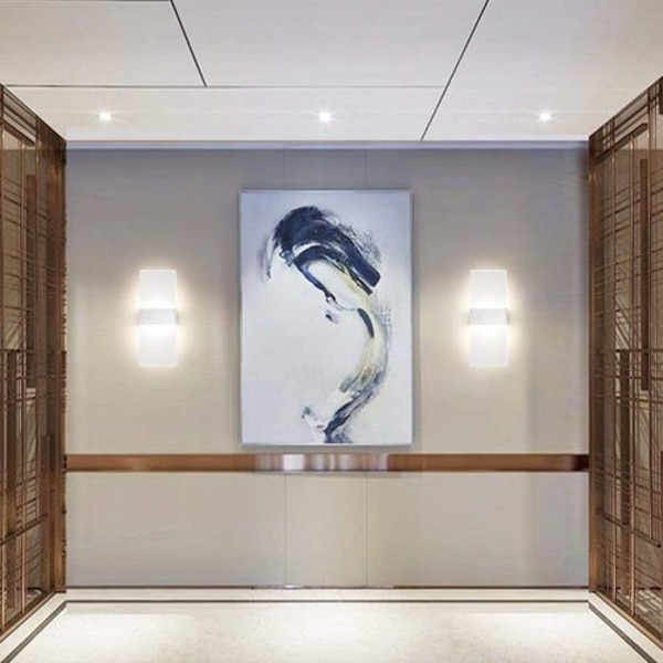 Klighten 2 st vägglampa LED inomhus 12W vägglampa akryl väggbelysning
