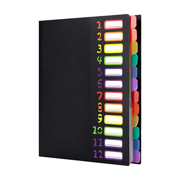 Projektemapp A4-arrangør skrivebordsarrangør 12 rum skrivebordsmappe