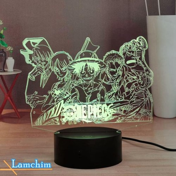 Nattlampa 3D LED Illusion Desk 16 Färgvariationer Actionfigur Lampa