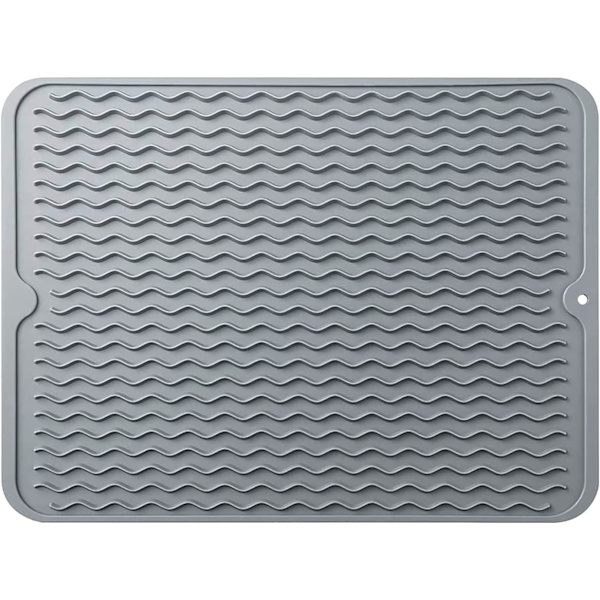 Stor silikonunderlägg för disk, diskunderlägg, grytunderlägg, värmebeständigt kökstillbehör, 45×40 cm (grå)