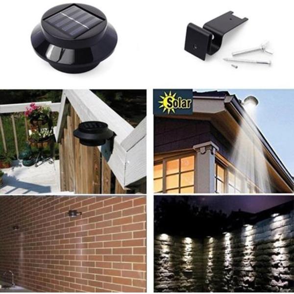 6-pack solcellslampor för takränna, staket, tak