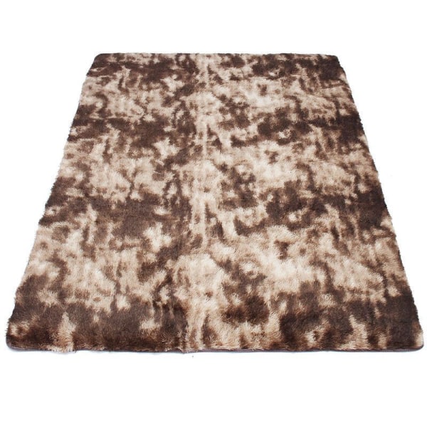 160x230cm Blød Plys Shaggy Fluffy Tæpper Kaffe