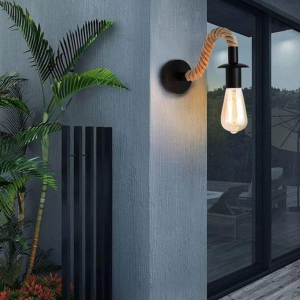 Vintage hamperep vegglampe, industriell vegglampe, ideell