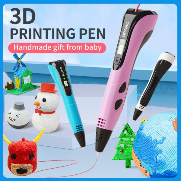 Premium 3D-pennesett for barn og voksne, inkludert 12 filamenter og etui