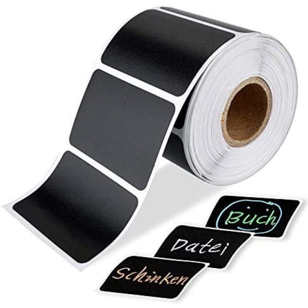 Pakke med 300 sorte tavle-klistermærker Vandtætte etiketter Selvklæbende til