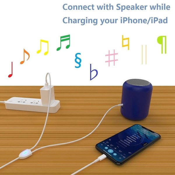 Aux-kaapeli, Lightning-3,5 mm AUX-kaapeli, 2-in-1-äänentoistokaapeli