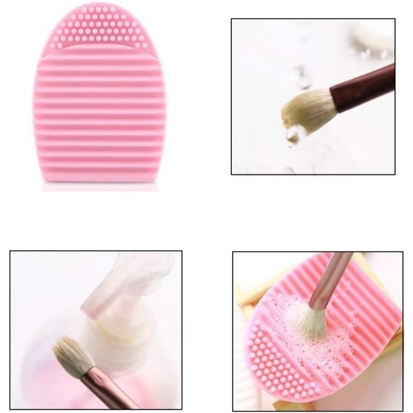 3-delt makeup børste rensepude, æg renseværktøj, silikone