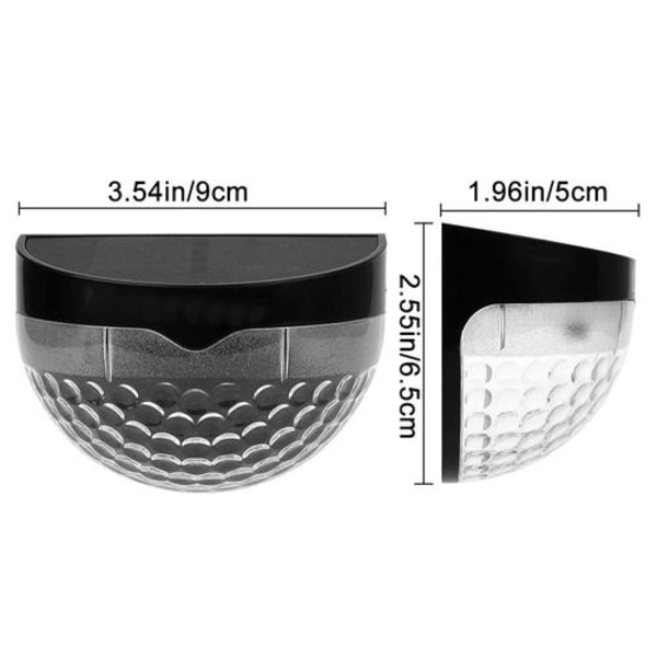 LED solcelle gjerdestolpe lys, halvsirkel design, vegg
