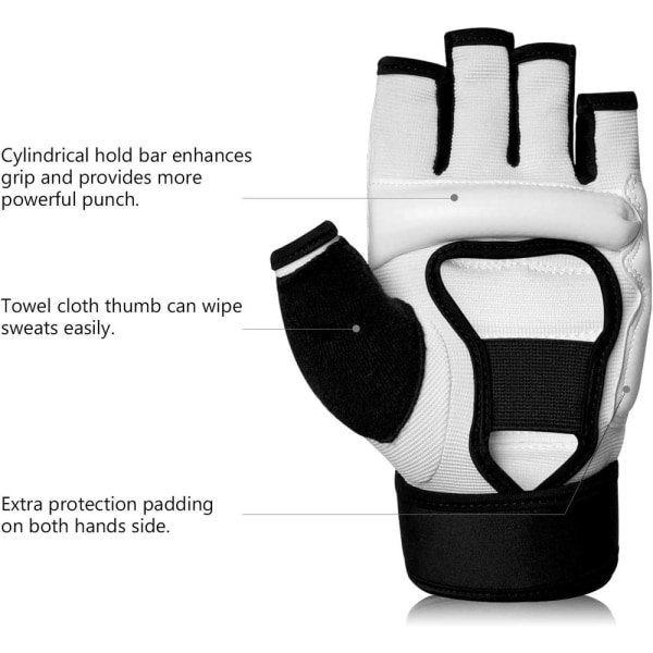 Inner Gloves Boxning Muay Thai Träning Elastiska Boxningsbandage Vita Stora