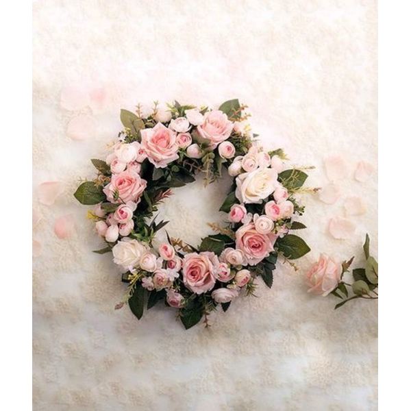 Kunstig peonkrans, kunstig silkeblomsterkrans - Hjem /
