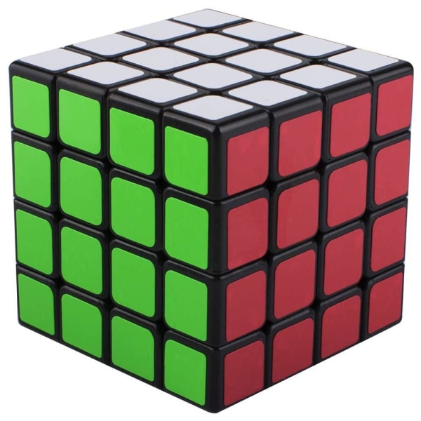 Speed ​​Black Base Rubikin kuutio 6-värinen palapeli Erikoisopetuslelu, 4x4 ilman tarroja