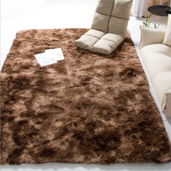 160x230cm Blød Plys Shaggy Fluffy Tæpper Kaffe