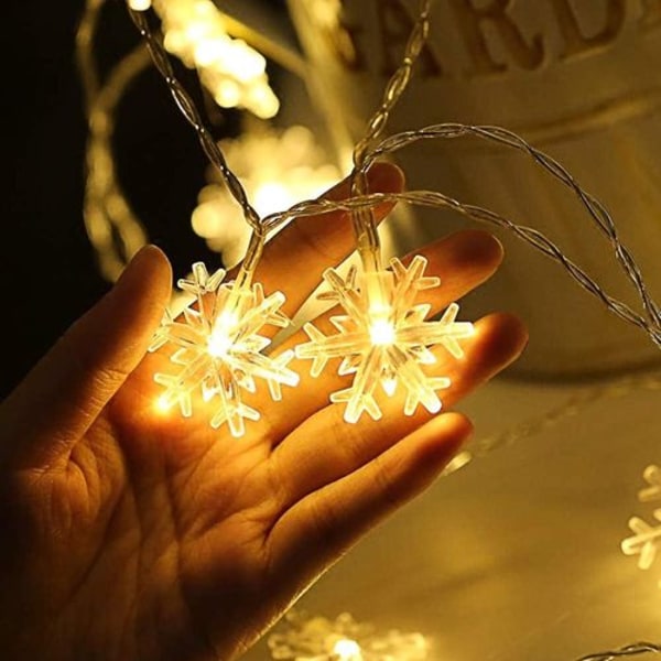 Lumihiutale-keijut, 6M 40 kpl LED-paristokäyttöiset keijut