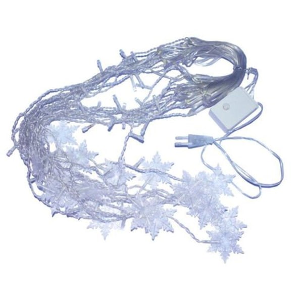LED snöflinga ljusslinga, gardinlampor julbelysning