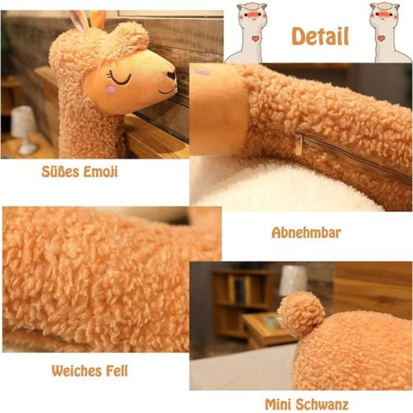 Celawork Alpaca Gosedjur, Alpaca Plyschleksak med Lång Hals, Mjuk Alpaca Kudde Stu